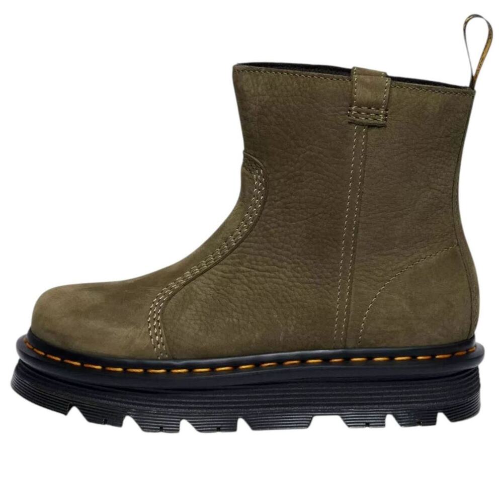 DR MARTENS WOMEN'S 8 ZEBZAG RIGGER DARK OLIVE MILLED NUBUCK WATERPROOF 42022300